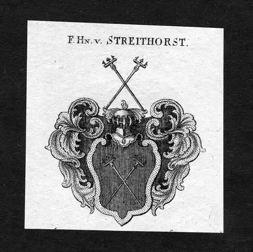 Streithorst - Streithorst Wappen Adel coat of arms heraldry Heraldik Kupferstich