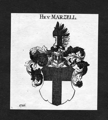 Marzell - Marzell Wappen Adel coat of arms heraldry Heraldik Kupferstich