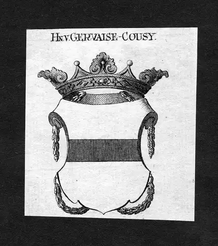 Gervaise-Cousy - Gervaise-Cousy Wappen Adel coat of arms heraldry Heraldik Kupferstich