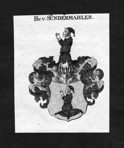 Sündermahler - Sündermahler Suendermahler Wappen Adel coat of arms heraldry Heraldik Kupferstich
