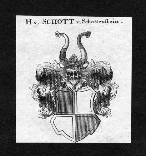 Schott von Schottenstein - Schott von Schottenstein Wappen Adel coat of arms heraldry Heraldik Kupferstich