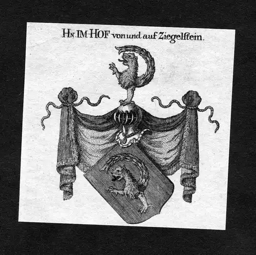 Im-Hof von und auf Ziegelstein - Imhof Im-Hof Ziegelstein Wappen Adel coat of arms heraldry Heraldik Kupfersti