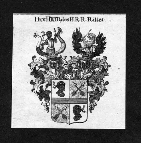 Heid - Heid Ritter Wappen Adel coat of arms heraldry Heraldik Kupferstich