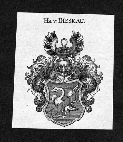 Dieskau - Dieskau Wappen Adel coat of arms heraldry Heraldik Kupferstich