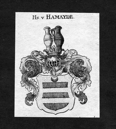 Hamayde - Hamayde Wappen Adel coat of arms heraldry Heraldik Kupferstich