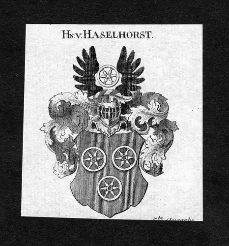 Haselhorst - Haselhorst Wappen Adel coat of arms heraldry Heraldik Kupferstich