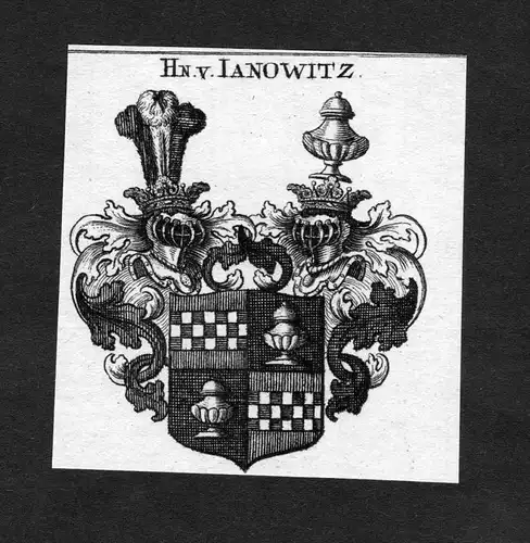Ianowitz - Ianowitz Wappen Adel coat of arms heraldry Heraldik Kupferstich