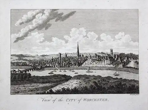 View of the city of Worcester - Worcester Worcestershire England view Ansicht