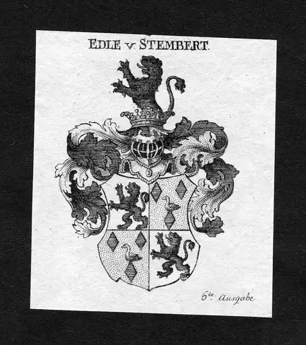 Stembert -  Stembert Wappen Adel coat of arms heraldry Heraldik Kupferstich