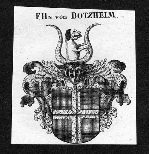 Botzheim - Botzheim Wappen Adel coat of arms heraldry Heraldik Kupferstich