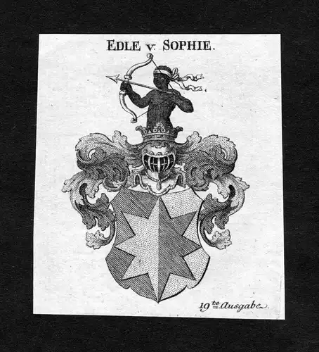 Sophie - Sophie Sofie Wappen Adel coat of arms heraldry Heraldik Kupferstich