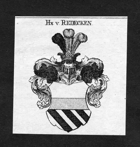 Redecken - Redecken Redecker Wappen Adel coat of arms heraldry Heraldik Kupferstich