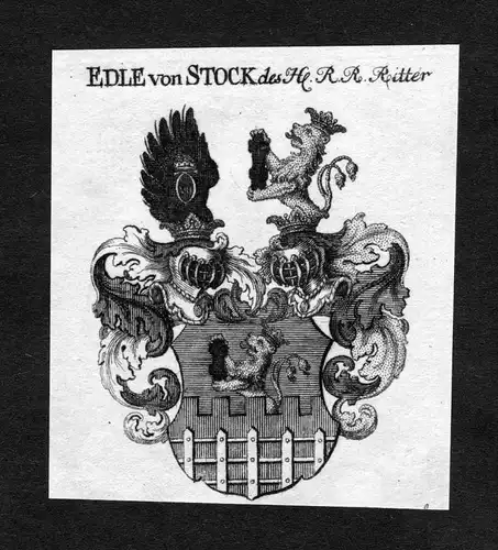 Stock - Stock Wappen Adel coat of arms heraldry Heraldik Kupferstich