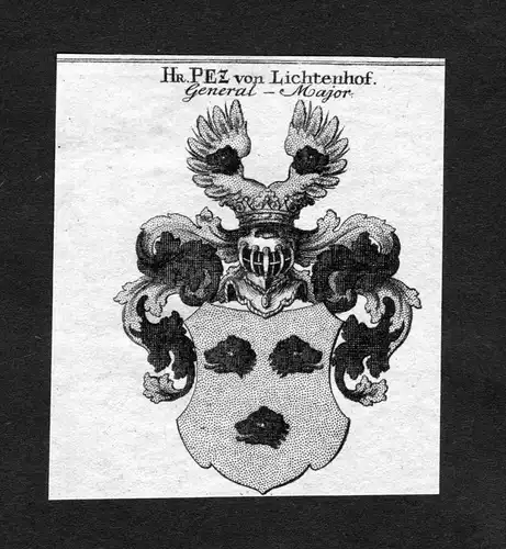 Pez von Lichtenhof - Petz von Lichtenhof Wappen Adel coat of arms heraldry Heraldik Kupferstich