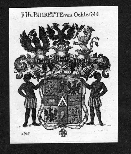 Buirette von Oehlefeld - Buirette von Oehlefeld Wappen Adel coat of arms heraldry Heraldik Kupferstich