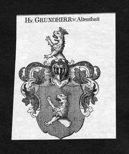 Altenthan - Altenthan Altenthann Weiherhaus Wappen Adel coat of arms heraldry Heraldik Kupferstich