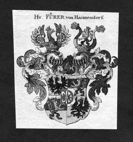 Haimendorf - Haimendorf Wappen Adel coat of arms heraldry Heraldik Kupferstich