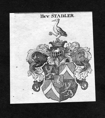 Stadler - Stadler Stadl Stadel Wappen Adel coat of arms heraldry Heraldik Kupferstich