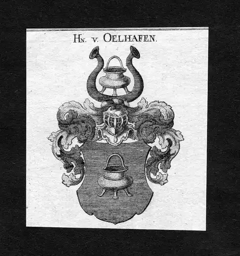 Oelhafen - Oelhafen Wappen Adel coat of arms heraldry Heraldik Kupferstich