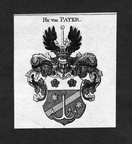 Pater - Pater Wappen Adel coat of arms heraldry Heraldik Kupferstich