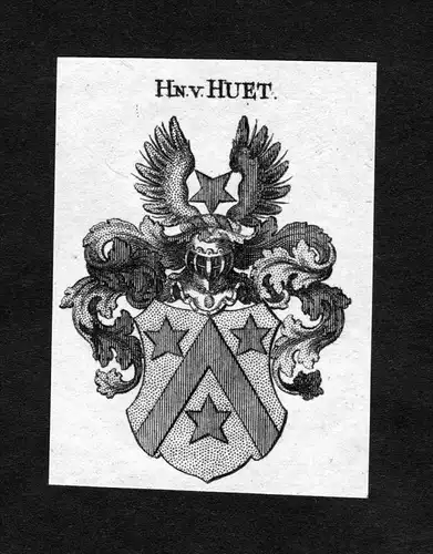 Huet -  Huet Wappen Adel coat of arms heraldry Heraldik Kupferstich