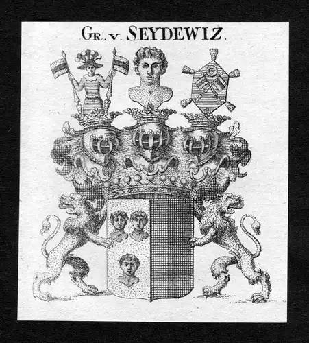 Seydewiz - Seydewitz Wappen Adel coat of arms heraldry Heraldik Kupferstich