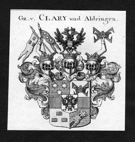Clary und Aldringen - Clary und Aldringen Wappen Adel coat of arms heraldry Heraldik Kupferstich