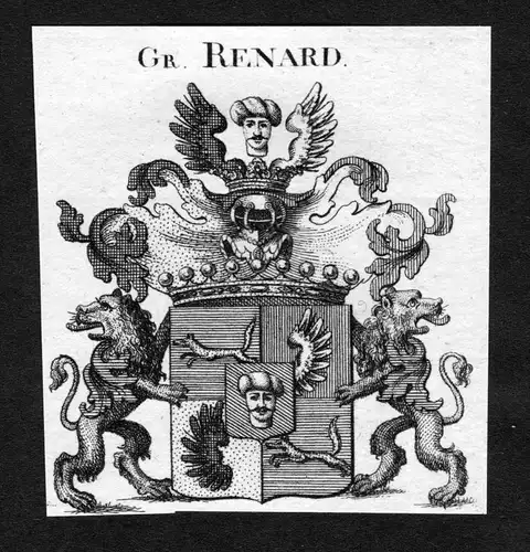 Renard - Renard Wappen Adel coat of arms heraldry Heraldik Kupferstich