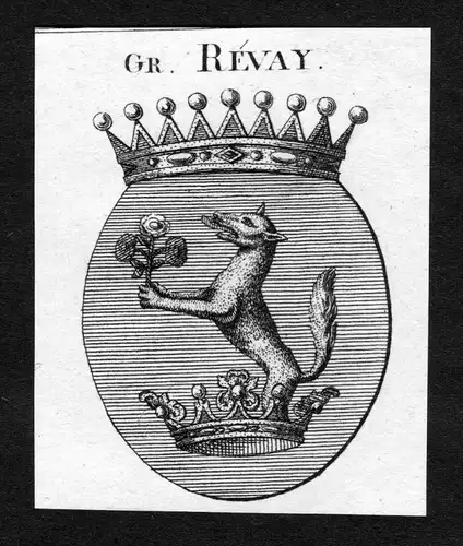 Rèvay - Rèvay Wappen Adel coat of arms heraldry Heraldik Kupferstich