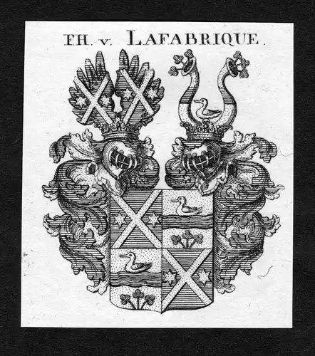 Lafabrique - Lafabrique Wappen Adel coat of arms heraldry Heraldik Kupferstich