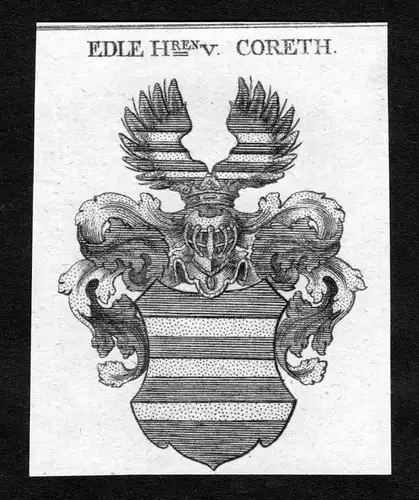Coreth - Coreth Wappen Adel coat of arms heraldry Heraldik Kupferstich