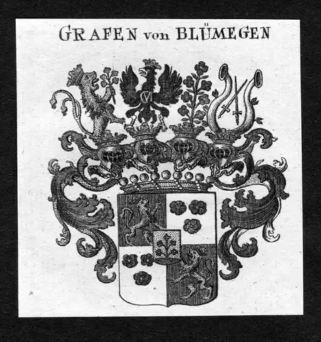 Blümegen - Blümegen Bluemegen Wappen Adel coat of arms heraldry Heraldik Kupferstich