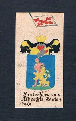Lauterberg von Albrechts-Lautenburg - Lauterberg von Lautenburg Böhmen Manuskript Wappen Adel coat of arms he