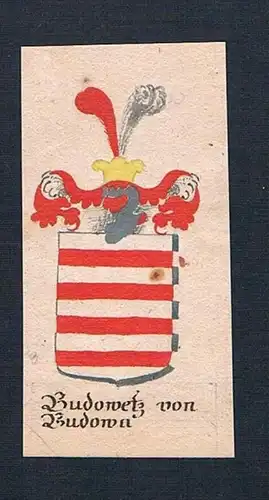 Budowetz von Budowa - Budowetz von Budowa Böhmen Manuskript Wappen Adel coat of arms heraldry Heraldik