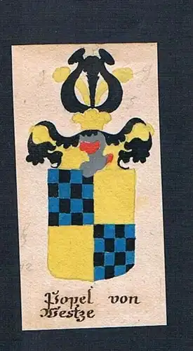 Popel von Westze - Popel von Westze Böhmen Manuskript Wappen Adel coat of arms heraldry Heraldik