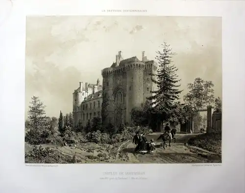 Chateau de Montmuran - Chateau de Montmuran Iffs Bretagne France estampe Lithographie lithograph