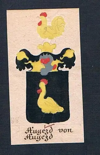 Augezd von Augezd - von Augezd Augesdetz Ujezdec Schlesien Manuskript Wappen Adel coat of arms heraldry Herald
