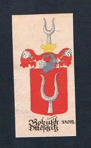 Bohusch von Otteschitz - von Otteschitz Böhmen Manuskript Wappen Adel coat of arms heraldry Heraldik