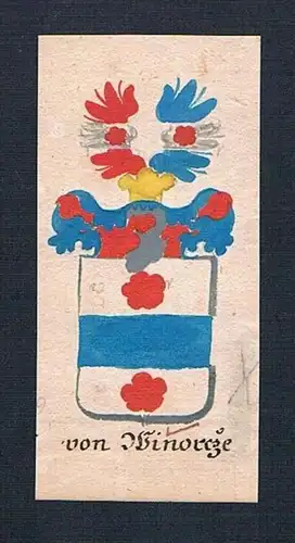 von Winorcze - von Wyborcze Böhmen Manuskript Wappen Adel coat of arms heraldry Heraldik