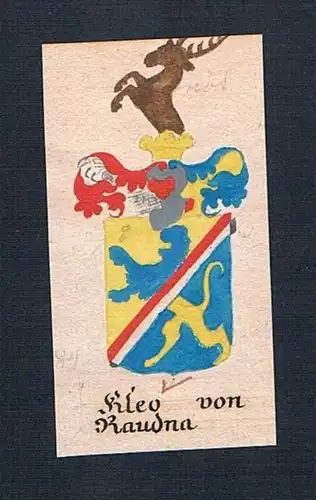 Kleo von Raudna - Kleo von Raudna Böhmen Manuskript Wappen Adel coat of arms heraldry Heraldik