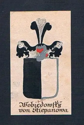 Wobiedowsky von Stiepanowa - Bidovsky von Stepanova Böhmen Manuskript Wappen Adel coat of arms heraldry Heral