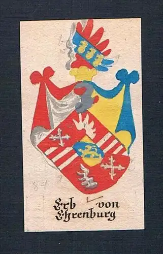 Erb von Ehrenburg - Erb von Ehrenburg Böhmen Manuskript Wappen Adel coat of arms heraldry Heraldik