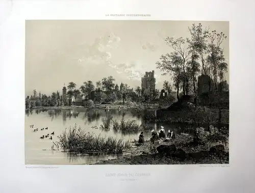 Saint-Aubin-Du-Cormier - Saint-Aubin-du-Cormier Bretagne France estampe Lithographie lithograph