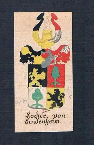 Locher von Lindenheim - Locher von Lindenheim Böhmen Manuskript Wappen Adel coat of arms heraldry Heraldik