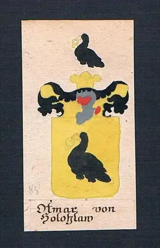 Otmar von Holotzlaw - von Holtzlaw Böhmen Manuskript Wappen Adel coat of arms heraldry Heraldik