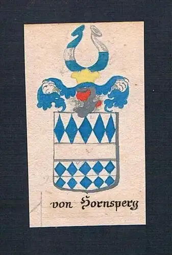 von Hornsperg - von Hornsperg Hornsberg Böhmen Manuskript Wappen Adel coat of arms heraldry Heraldik
