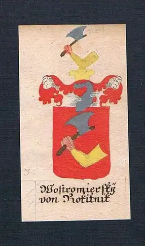 Wostromiersky von Rokitnit - Wostromiersky von Rokitnitz Böhmen Manuskript Wappen Adel coat of arms heraldry