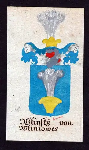 Wlinsky von Wliniowes - Wolinsky von Wliniowes Böhmen Manuskript Wappen Adel coat of arms heraldry Heraldik