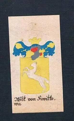 Wlk von Kwitkowa - Wlk von Kwitkowa Böhmen Manuskript Wappen Adel coat of arms heraldry Heraldik