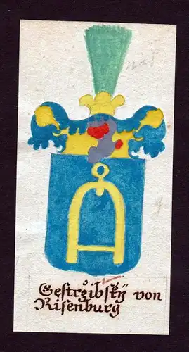 Gestrzibsky von Riesenburg - Gestrzibsky von Riesenburg Böhmen Manuskript Wappen Adel coat of arms heraldry H